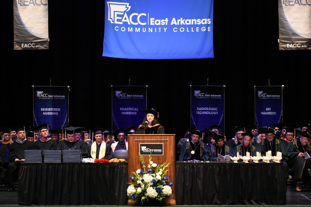 Photo 1-Dr. Cline addresses graduates.JPG