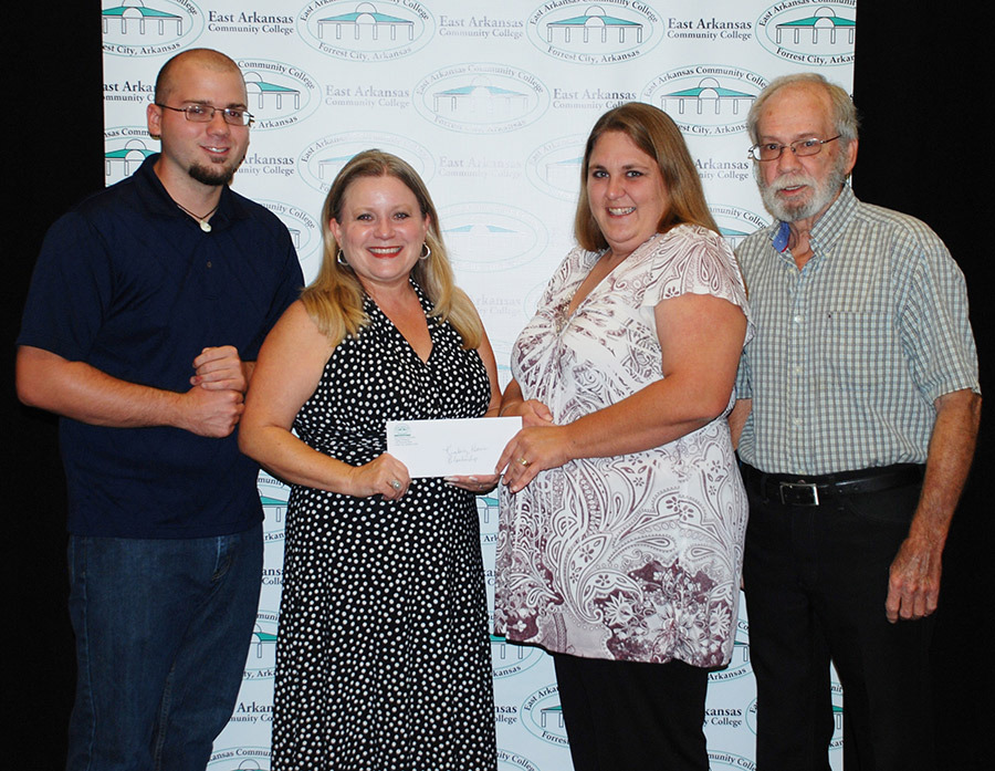 Photo from left: Baker Blankenship, Kelly Blankenship Lewis, scholarship recipient Kimberly Harris, and Donald Blankenship